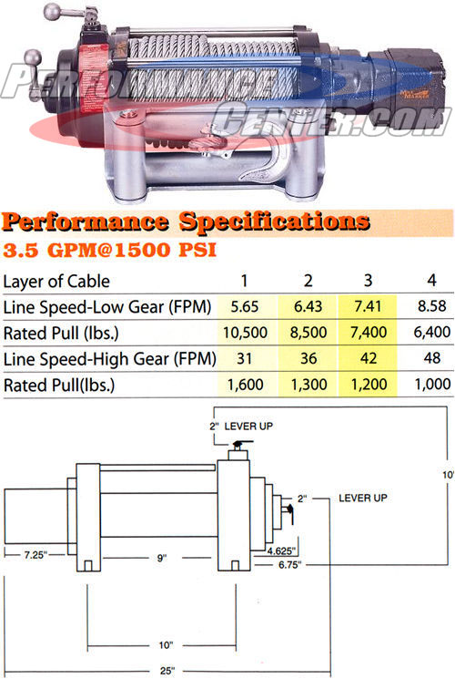 Mile Marker 10,500 lb. 2 Speed Hydraulic Winch